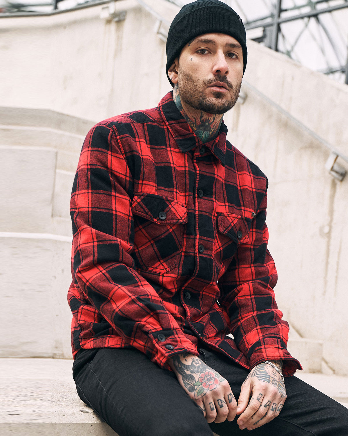 Red And Black Flannel Outfit Mens Flannel Red And Black Checkered