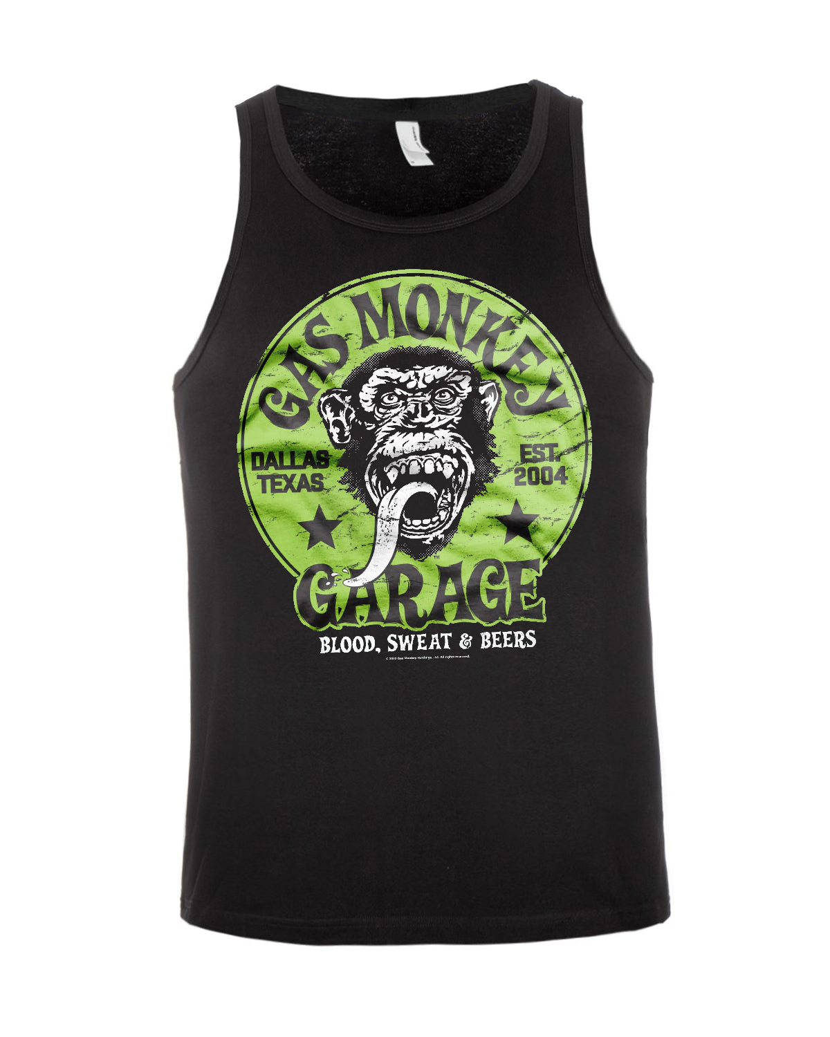 Print Shirt Gas monkey hihaton - Musta/Vihreä