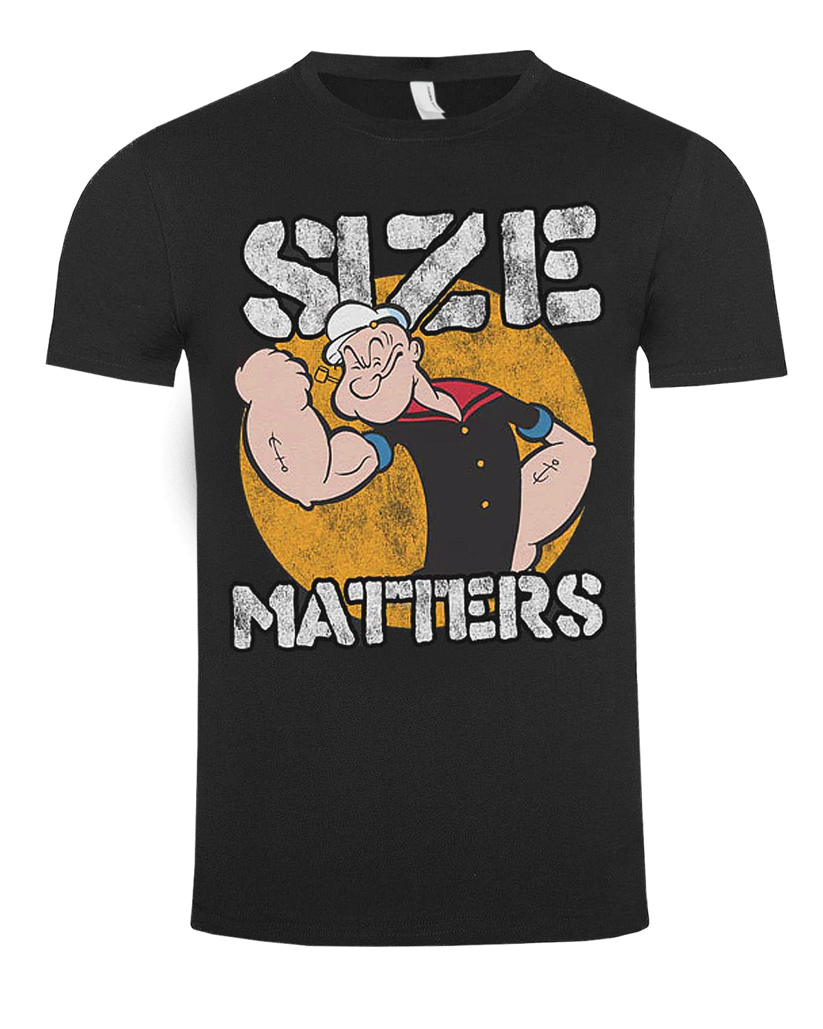 Print Shirt Popeye Size Matters t-paita - Musta