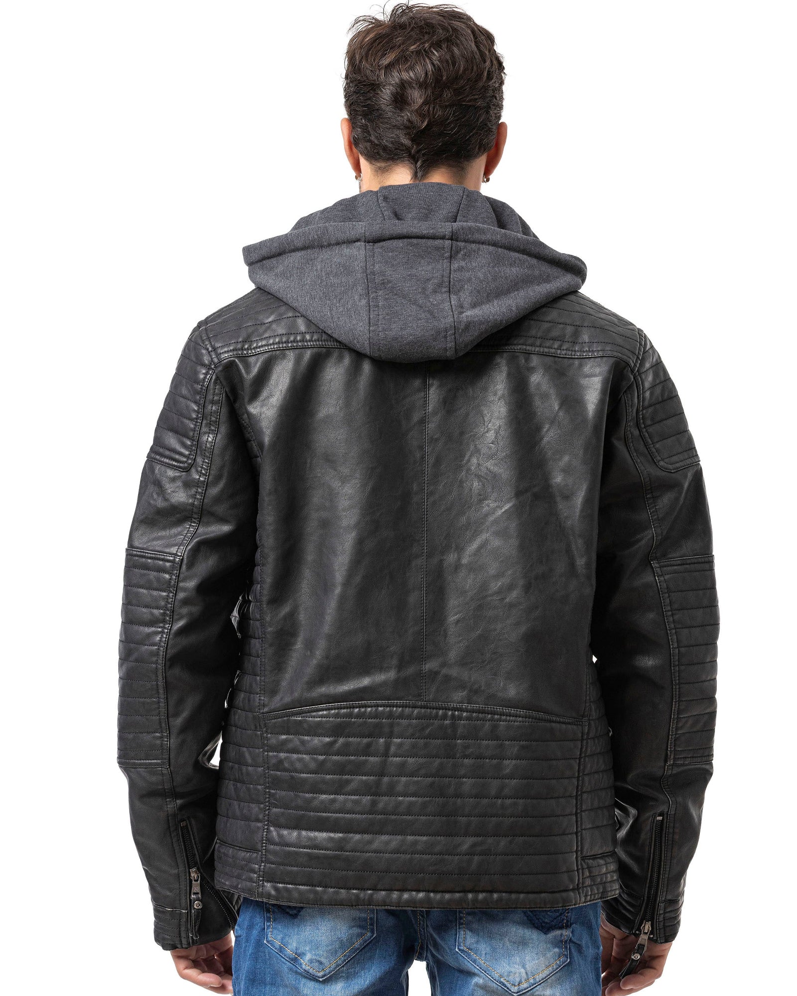 Cipo & Baxx CM231 Jeff keinonahkatakki - Tummanharmaa