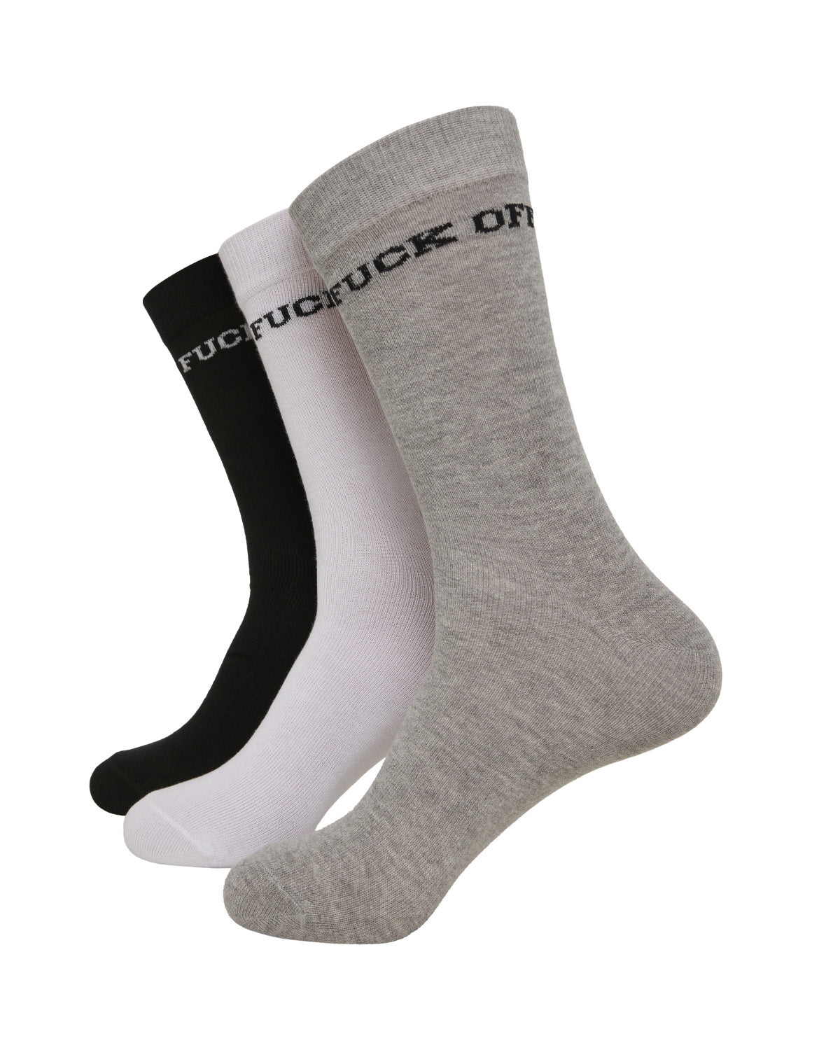 Urban Classics Fuck off sukat 3-pack - Musta/Valkoinen/Harmaa