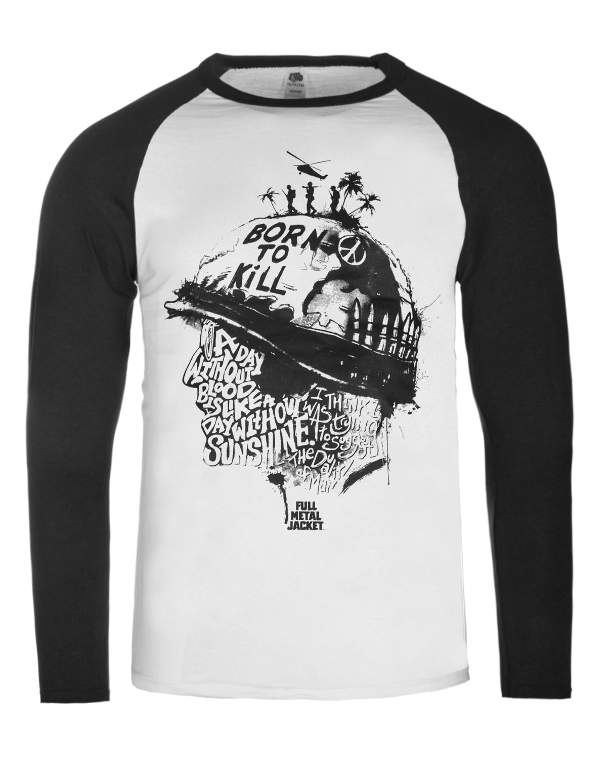 Print Shirt Full Metal Jacket raglan pitkähihainen - Valkoinen/Musta